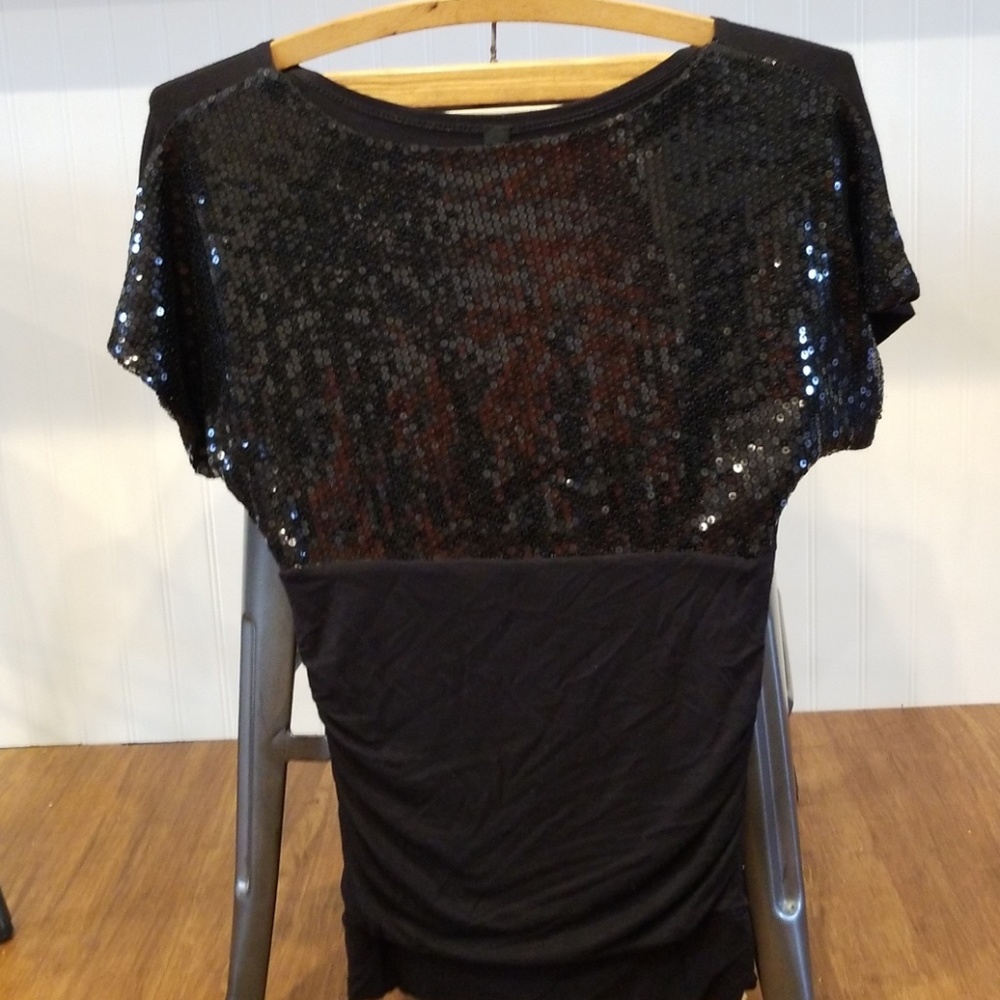 Dressy Black Sequin Top